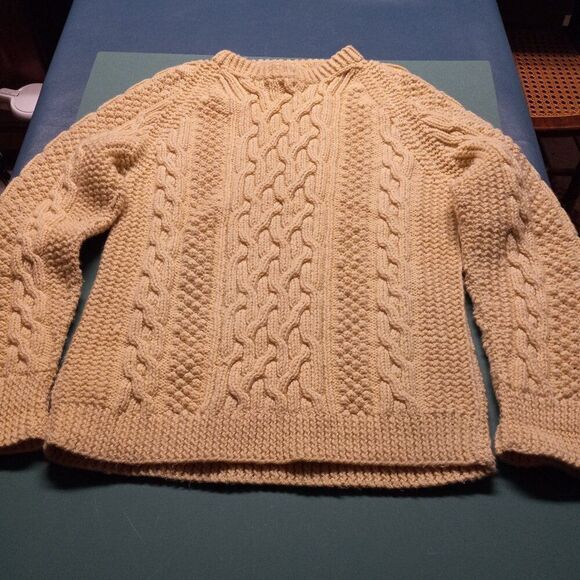 Source Unknown Other - Cable Handmade Mens Med Knit Long Sleeve Heavy Sweater Cottagecore Country